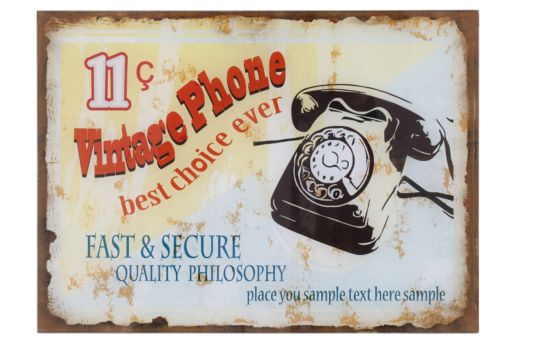 PLACCA IN VETRO DA MURO VINTAGE -E- CM 40X1X30 MIN 3