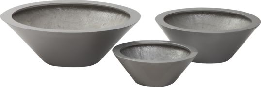CACHEPOT ROTONDO ARGENTO TRIS CM 75X25 - 58X22 - 44X16