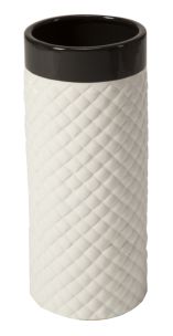 VASO CERAMICA BASKET BIANCO/NERO PICC. CM 19X43
