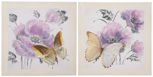 STAMPA DIPINTA SU TELA FLOWER CM 80X3X80 MIN 2 ASS