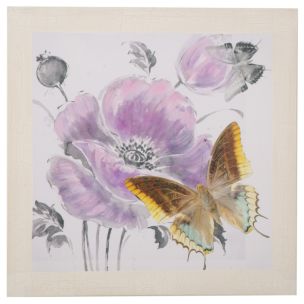 STAMPA DIPINTA SU TELA FLOWER-B CM 80X3X80