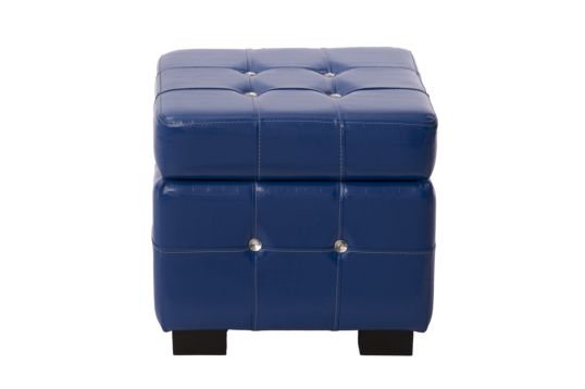 PUFF ECOPELLE BLU CM 43X43X40 MIN 2