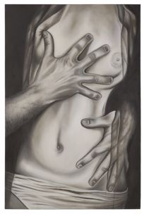DIPINTO SU TELA NUDO ABBRACCIO -B- CM 100X3X150