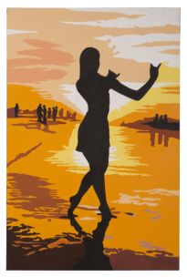 DIPINTO SU TELA ON THE BEACH -B- CM 100X3X150
