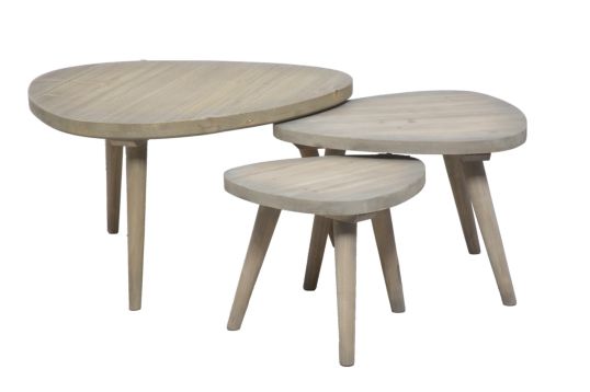 TAVOLINETTO IBIZA TRIS CM 80X80X46 - 60X60X41 - 45X45X36