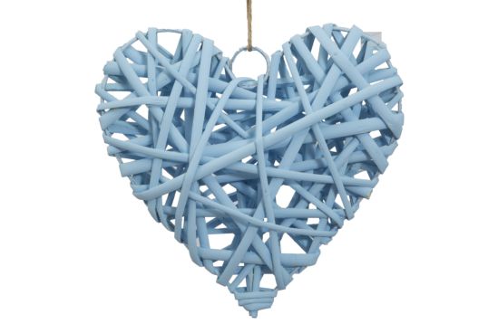 DECORAZIONE HEART LIGHT BLUE CM 15X4 MIN 10