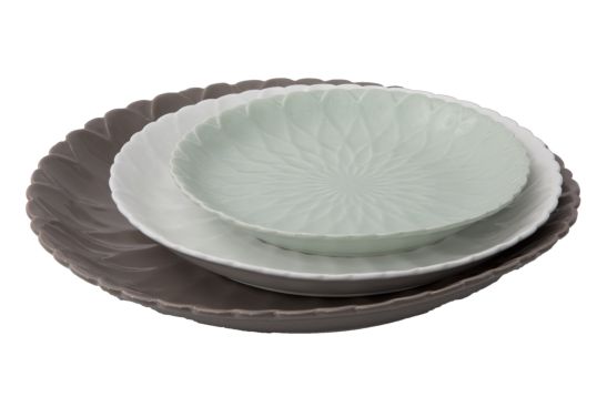 PIATTO PORCELLANA PETALS TRIS Ø CM 32,5X4 - 26,5X3,5 - 21,5X3,5