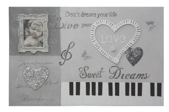 DIPINTO SU TELA PIANO CM 90X2,5X60