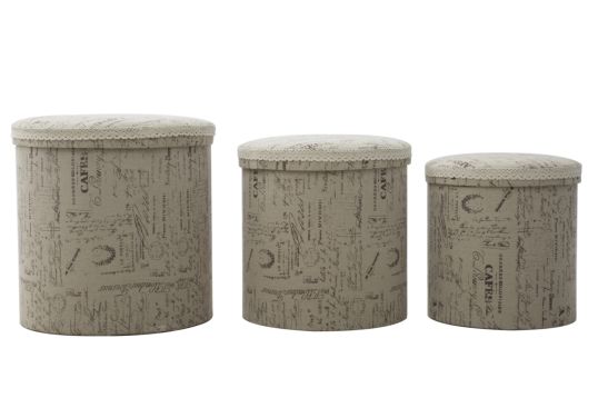 CESTONE WRITINGS ROUND TRIS CM 44X44 - 38X38 - 34X34