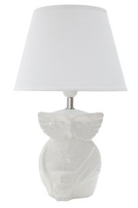 PARALUME DA TAVOLO CERAMICA GUFO BIANCO CM 28X20X42 MIN 2