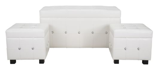 PUFF SET 3 PZ IN ECOPELLE DIAMOND CM 103X51X55-43X43X40
