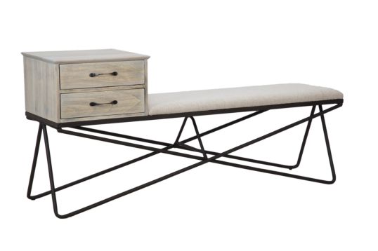 PANCA C/CASSETTIERA GIRONA CM 142,9X39,4X65