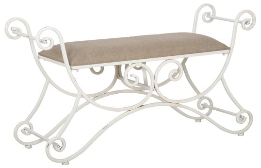 PANCA MYKONOS IN FERRO CM 119X37,5X62,5 (FERRO BATTUTO, LAVORATO A MANO)