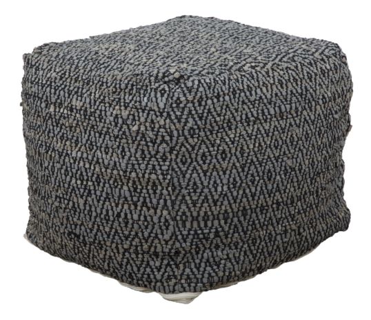 PUFF DAMASCO QUADRATO CM 50X50X40 (90%PELLE / 10% COTONE)