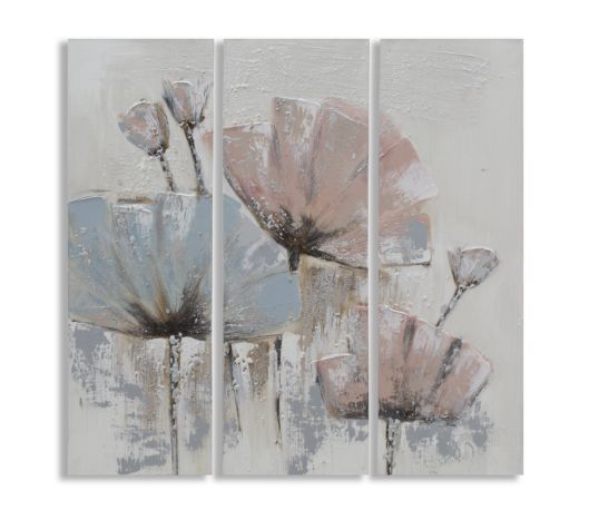 DIPINTO SU TELA BLOOMING CM 30X3X90 SET 3 PZ