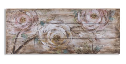 DIPINTO SU LEGNO ROSE GARDEN CM 150X4X60