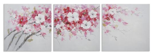 DIPINTO SU TELA PEACH TREE CM 60X3X60 SET 3PZ
