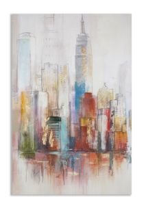 STAMPA DIPINTA SU TELA COLOR CITY CM 60X3X90