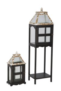 LANTERNA HUT -B- CM 34X26X121 - 26X18X52 SET 2 PZ