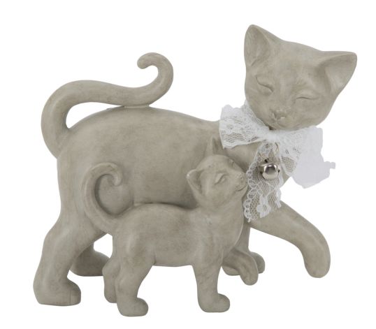GATTO STONE C/CUCCIOLO CM 19X9,5X17,5 MIN 2