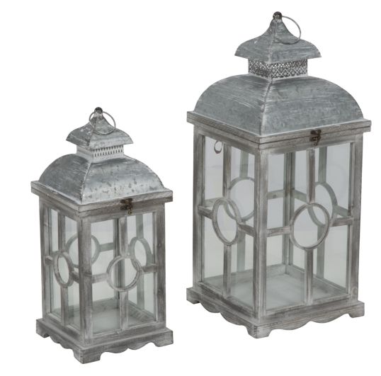LANTERNA CIRCLE COPPIA CM 28X28X65 - 21,5X21,5X50