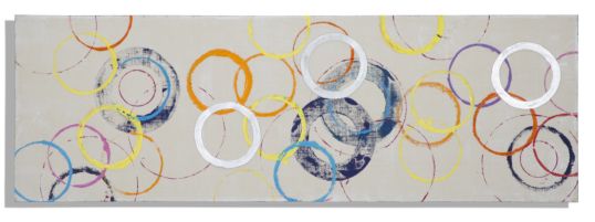 DIPINTO SU TELA FLOATING RINGS -B- CM 150X3X50