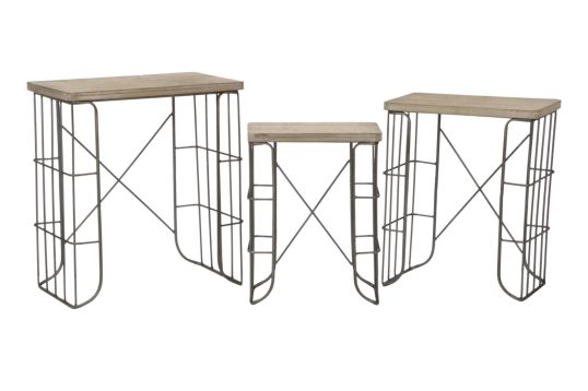 TAVOLINETTI MEX SET 3 PZ CM 58X36X64,5-48X30X58,5-40X24X53