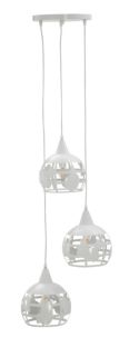 LAMPADARIO WORLD 3 LUCI BIANCO CM 43X43X140 (SFERA CM Ø 20)