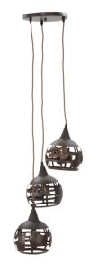 LAMPADARIO WORLD 3 LUCI INDUSTRY CM 43X43X140 (SFERA CM Ø 20)