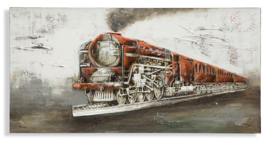 DIPINTO SU TELA LOCOMOTIVA CM 140X3,7X70