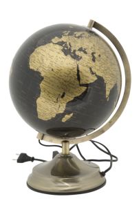 MAPPAMONDO BRONZE C/LUCE CM Ø 25X38