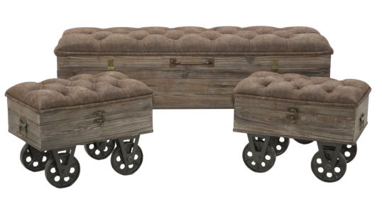 PUFF/CONTENITORE INDUSTRY SET 3PZ CM 122X44X49,5 -50X35X38