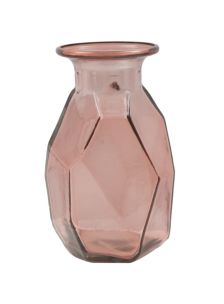 VASETTO VETRO RICLATO STONE ROSA CM Ø 9X16 MIN 3 (MADE IN SPAIN)