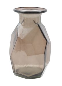 VASETTO VETRO RICLATO STONE AMBRA CM Ø 9X16 MIN 3 (MADE IN SPAIN)