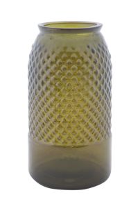 VASO VETRO RICICLATO BOLT VERDE CM Ø 18X28 MIN 2 (MADE IN SPAIN)