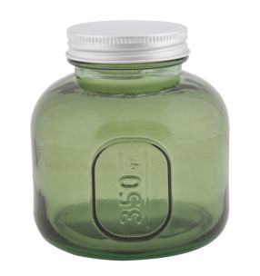 BARATTOLO LOW C/COPERCHIO VETRO RICICLATO VERDE CM Ø 9X10 MIN 3 (MADE IN SPAIN)