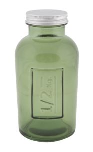 BARATTOLO TALL C/COPERCHIO VETRO RICICLATO VERDE CM Ø 8,5X16,5 MIN 3