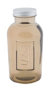 BARATTOLO TALL C/COPERCHIO VETRO RICICLATO FUMO CM Ø 8,5X16,5 MIN 3