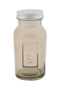 BARATTOLO TALL C/COPERCHIO VETRO RICICLATO FUMO CM Ø 6,5X13,5 MIN 4