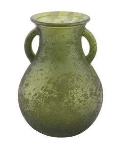 ANFORA VETRO RICICLATO VERDE CM Ø 11,5X16 MIN 2 (MADE IN SPAIN)