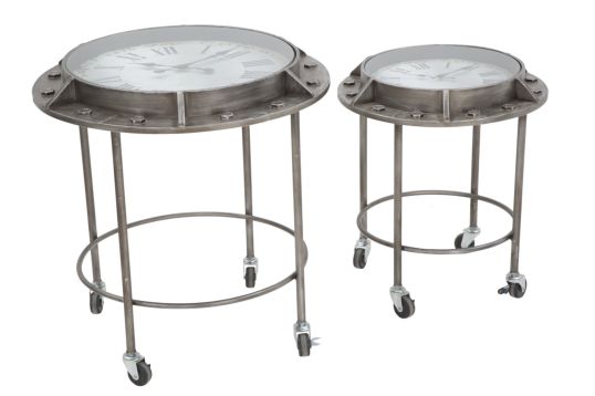 TAVOLO DA CAFFE' BOLT COPPIA CM Ø 59,5X64-45X52