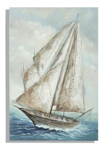 DIPINTO SU TELA BARCA A VELA -A- CM 80X3,7X120