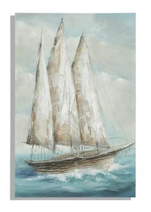 DIPINTO SU TELA BARCA A VELA -B- CM 80X3,7X120