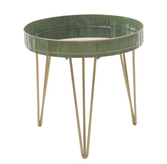TAVOLINETTO DA CAFFE' GLAM VERDE CM Ø 51X50