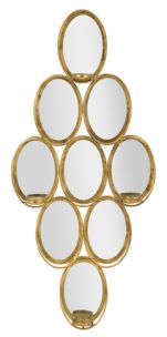 SPECCHIO GLAM C/PORTA-CANDELE CM 54X10X118