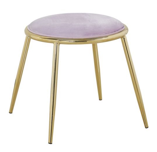 SGABELLO GLAM EMILY ROSA CM Ø 45X45 (ALTEZZA GAMBE CM 41)