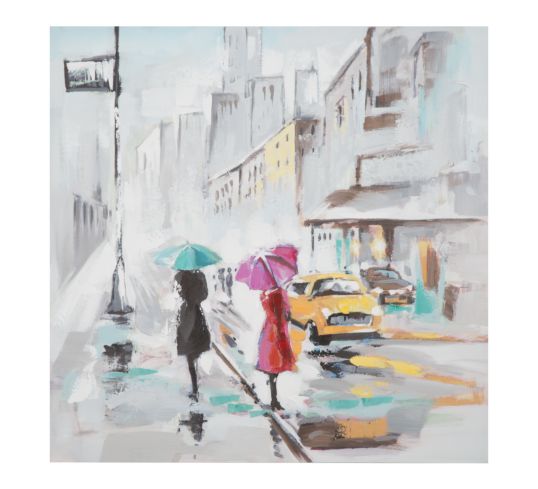 DIPINTO SU TELA RAIN PARIS -B- CM 100X3X100
