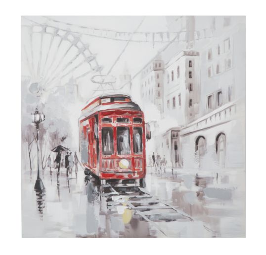 DIPINTO SU TELA TRAM -B- CM 80X3X80