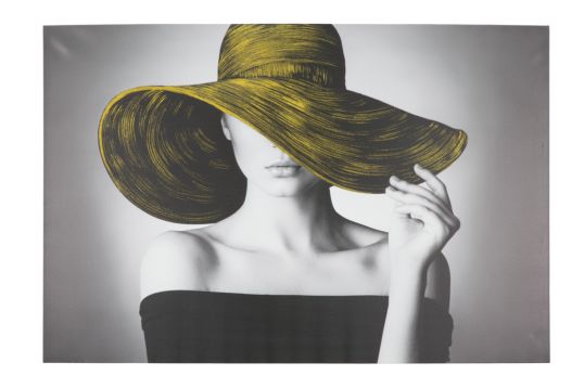 STAMPA SU TELA CON APPLICAZIONI -D- HAT CM 120X3,8X80