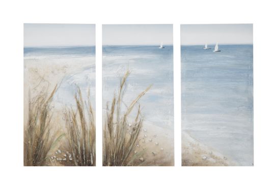 DIPINTO SU TELA 3 PARTI BEACH CM 30X2,5X60